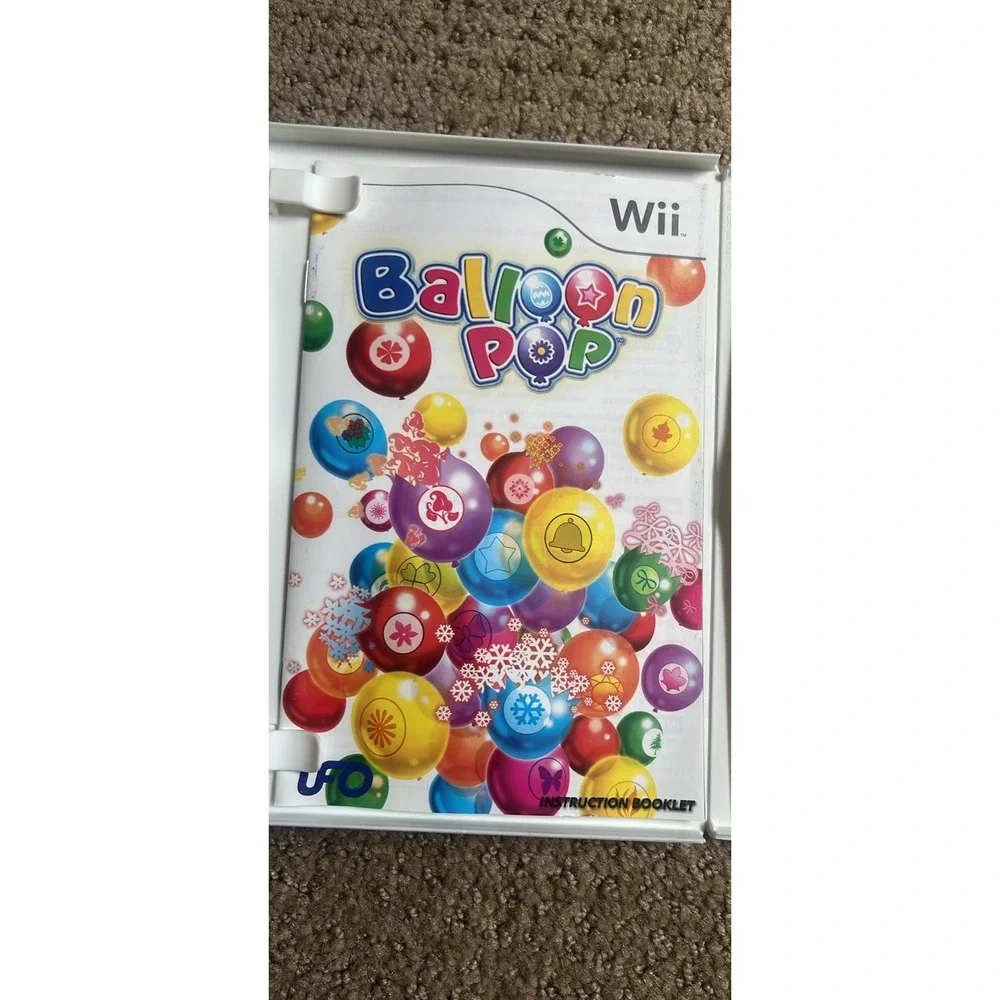Balloon Pop Nintendo Wii Video Game Complete CIB UFO Interactive RVL-P-RB2E